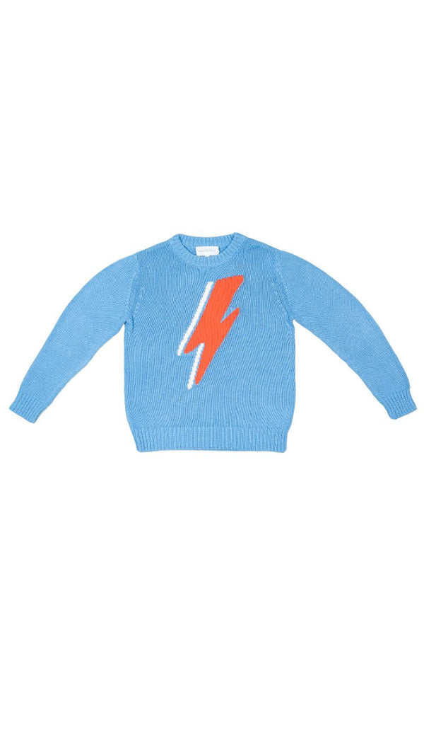 Lightning Bolt Jumper | Azure – Organic Cotton & Cashmere Knitwear