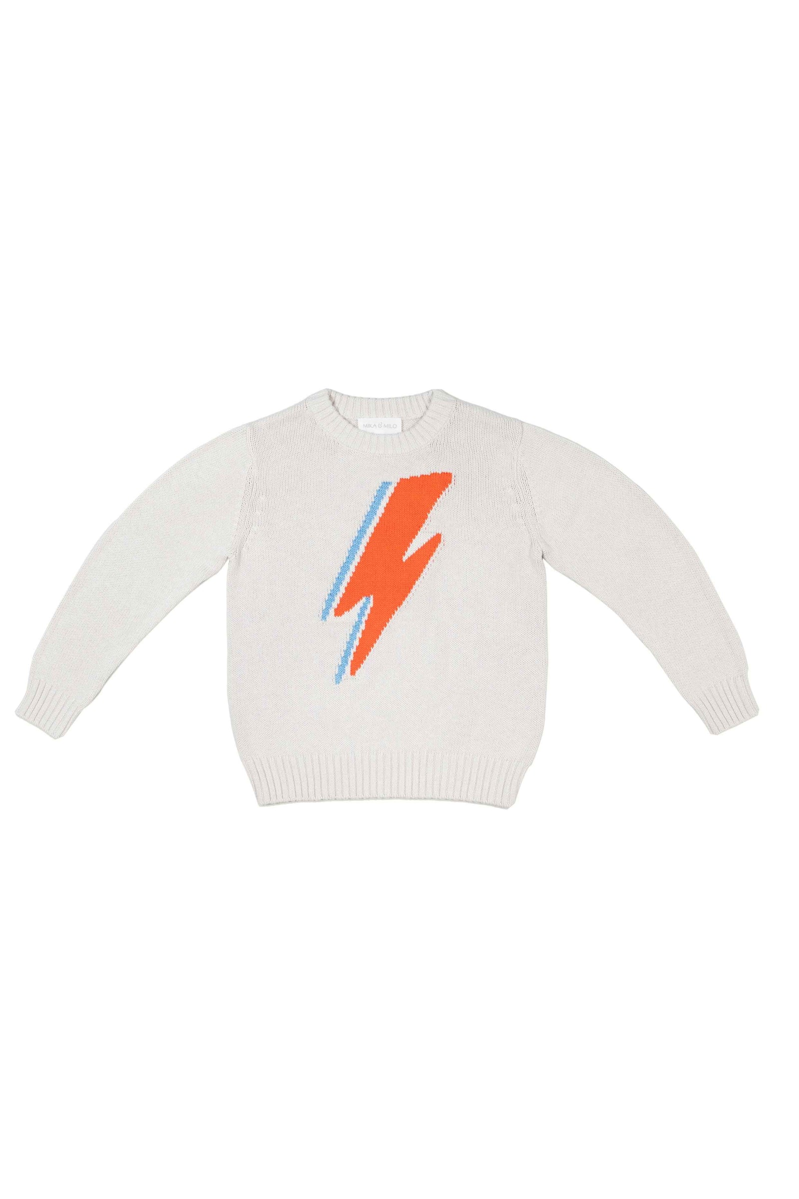MIKA & MILO Lightning Bolt Jumper | Chalk - - organic cotton cashmere