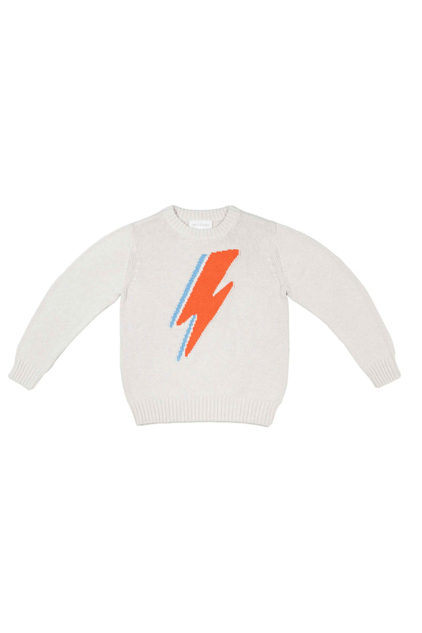 MIKA & MILO Lightning Bolt Jumper | Chalk - - organic cotton cashmere