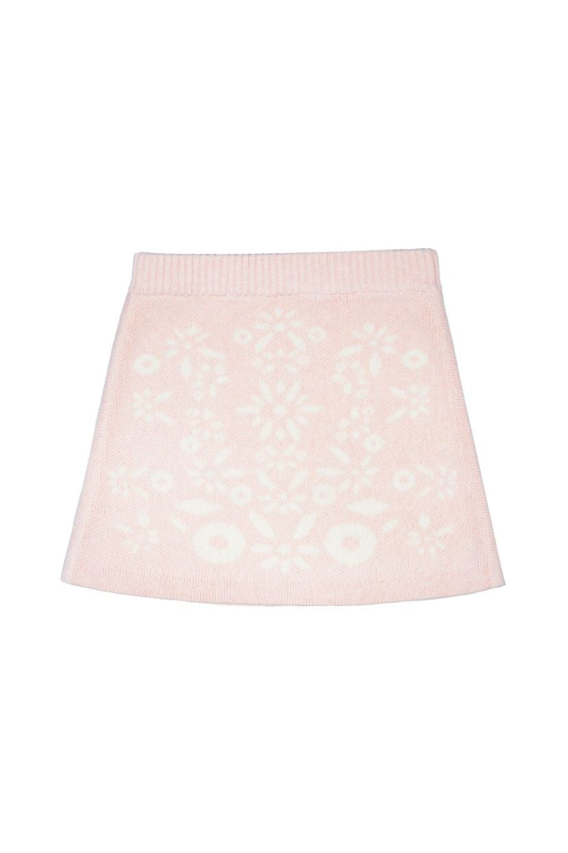 MIKA & MILO Snowflake Blossom Pencil Skirt | Blush - - organic cotton cashmere