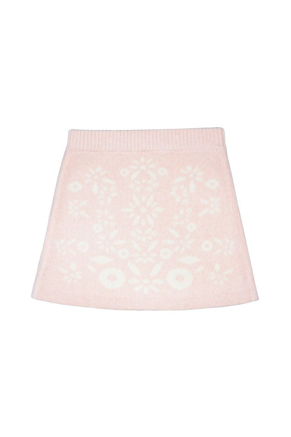 MIKA & MILO Snowflake Blossom Pencil Skirt | Blush - - organic cotton cashmere