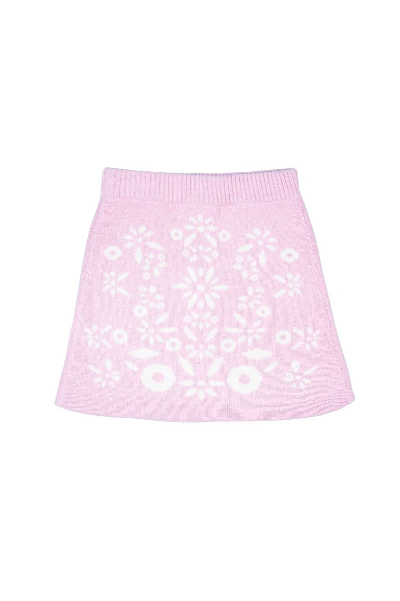 MIKA & MILO Snowflake Blossom Pencil Skirt | Bubble Gum - - organic cotton cashmere