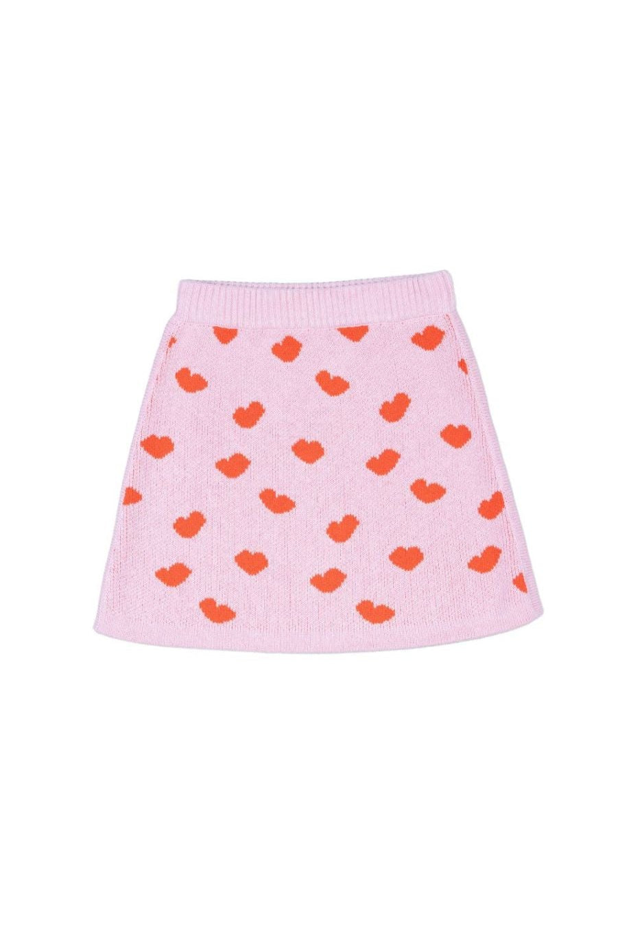 MIKA & MILO Love Hearts Pencil Skirt | Bubble Gum - - organic cotton cashmere