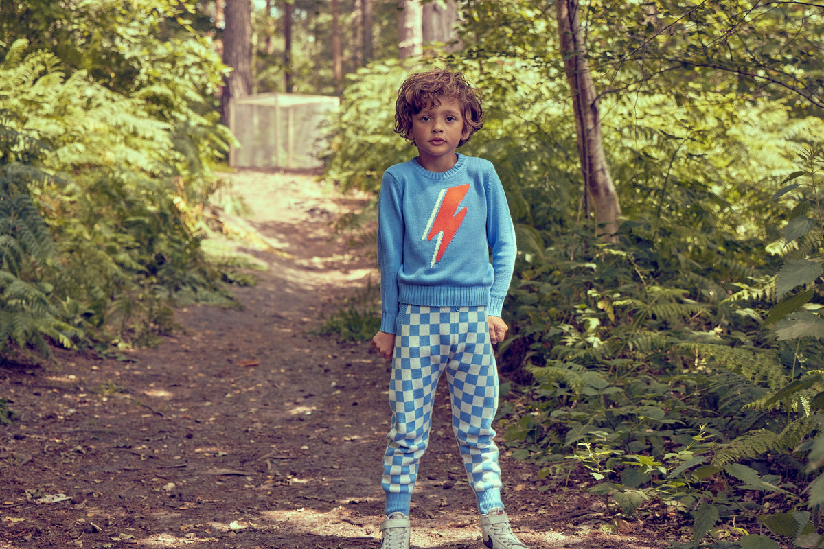 Kids Organic Cotton and Cashmere Checked Pants
