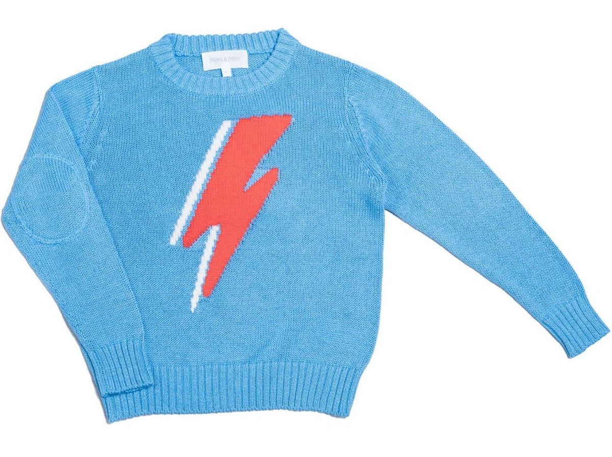 cute boys organic cotton lightning bolt sweater