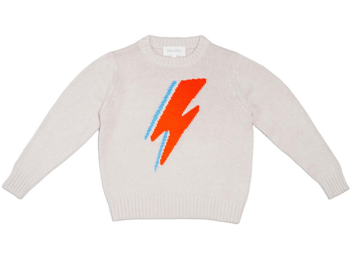 cute boys organic cotton lightning bolt sweater