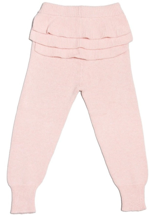 MIKA & MILO Baby Ruffled Pants | Blush - - organic cotton cashmere