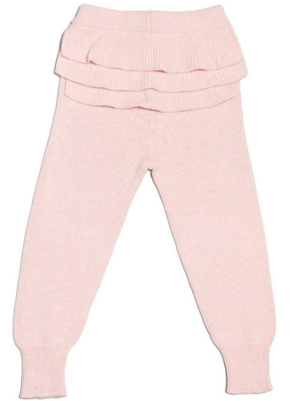 MIKA & MILO Baby Ruffled Pants | Blush - - organic cotton cashmere