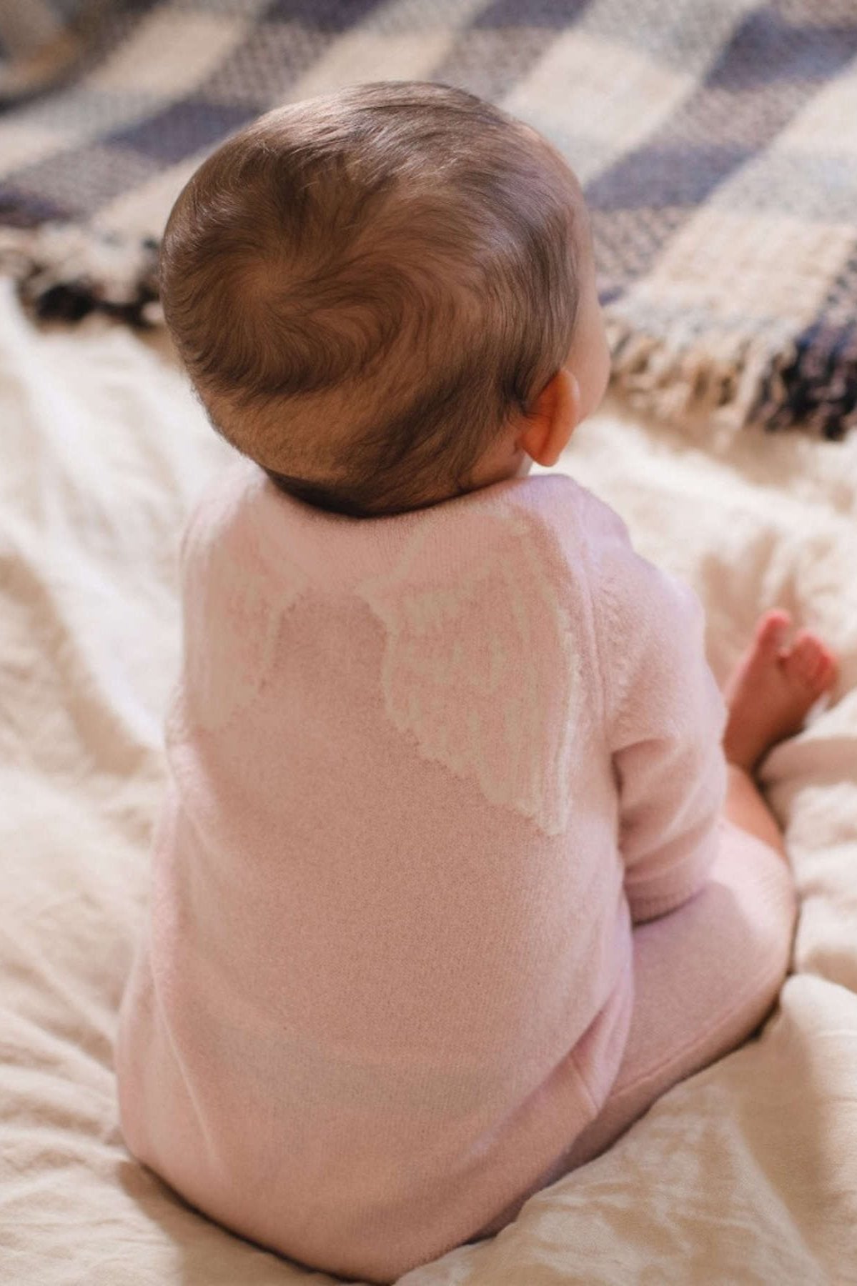 MIKA & MILO Baby Angel Onesie | Blush - - organic cotton cashmere