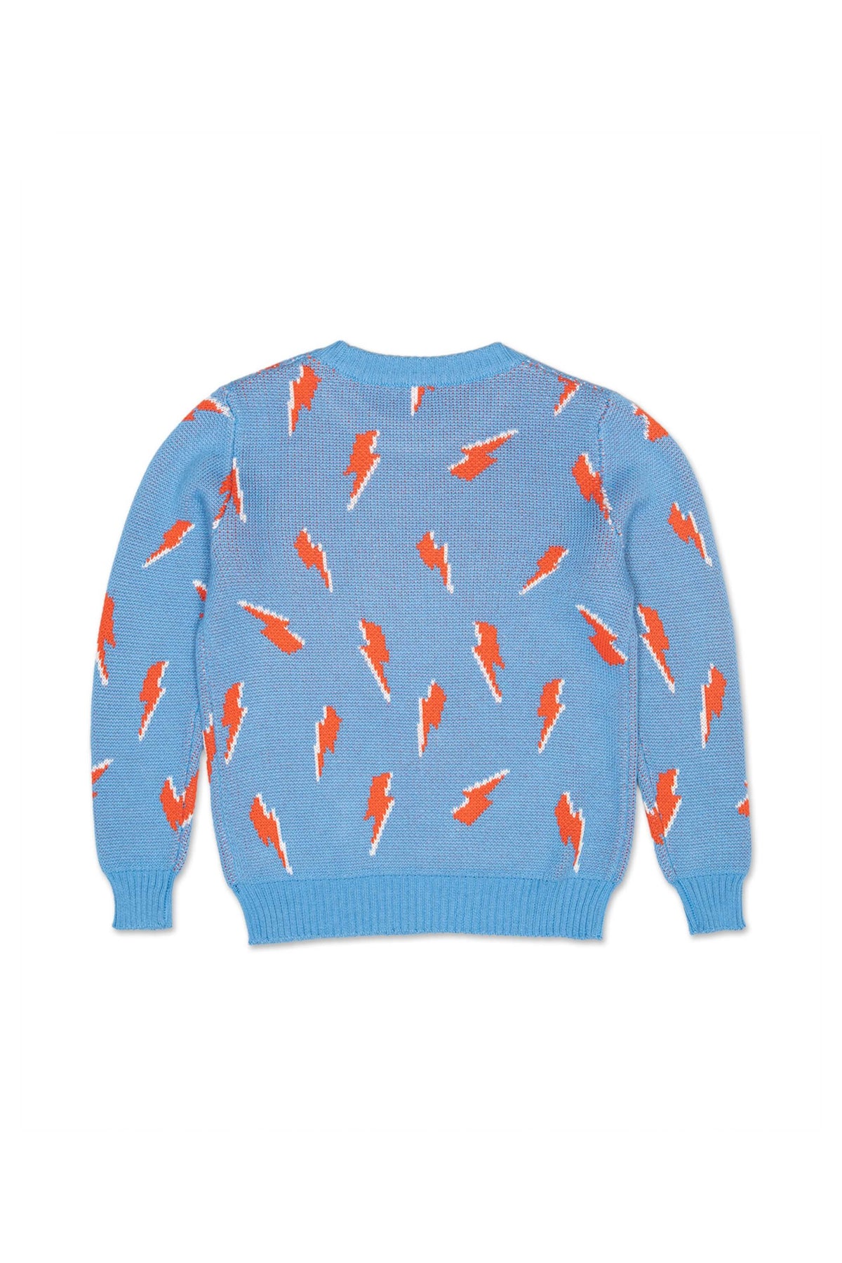 Back view of the Bolt Storm Jumper in azure blue
