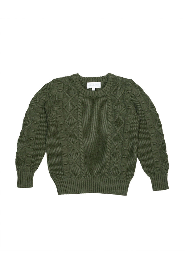 Cable Popcorn Jumper | Avocado