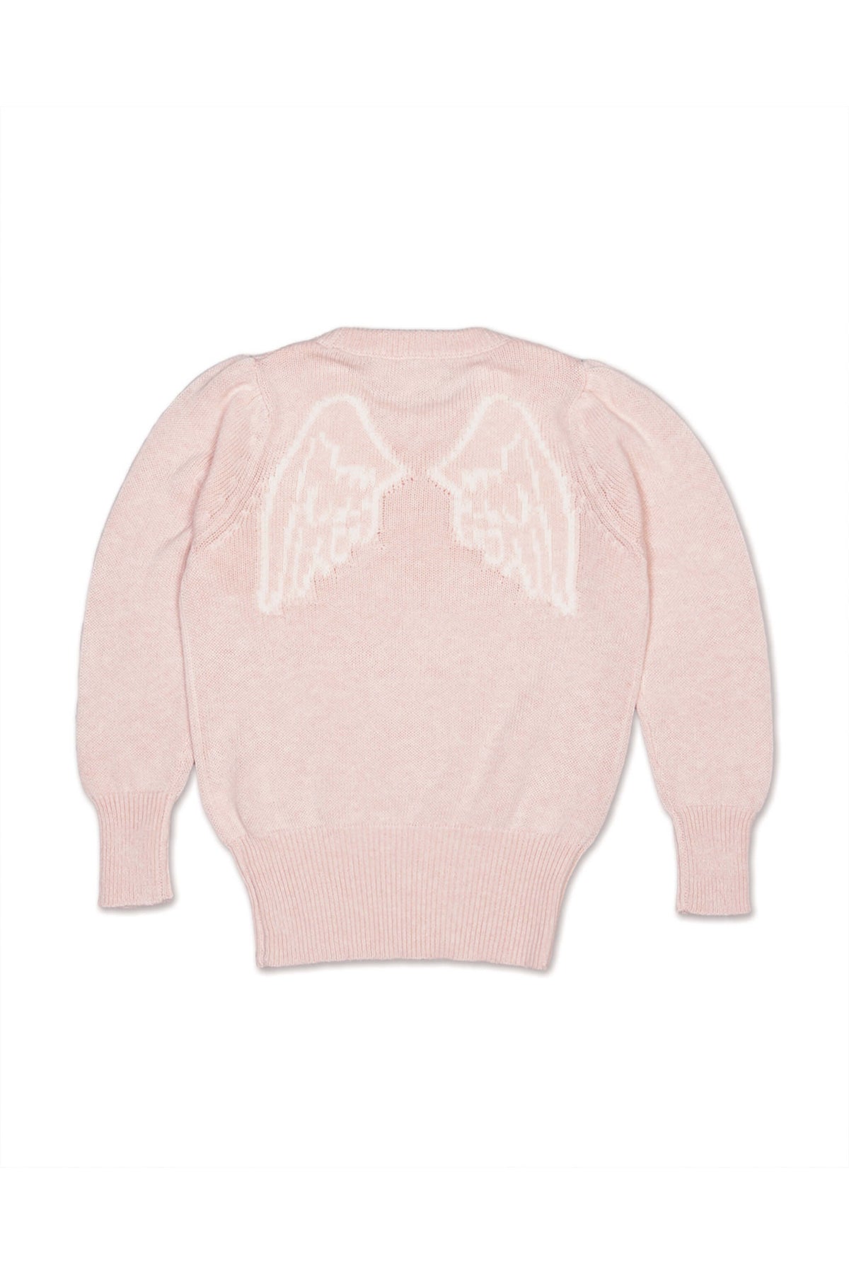 Back view of the Angel Wings Jumper in blush pink