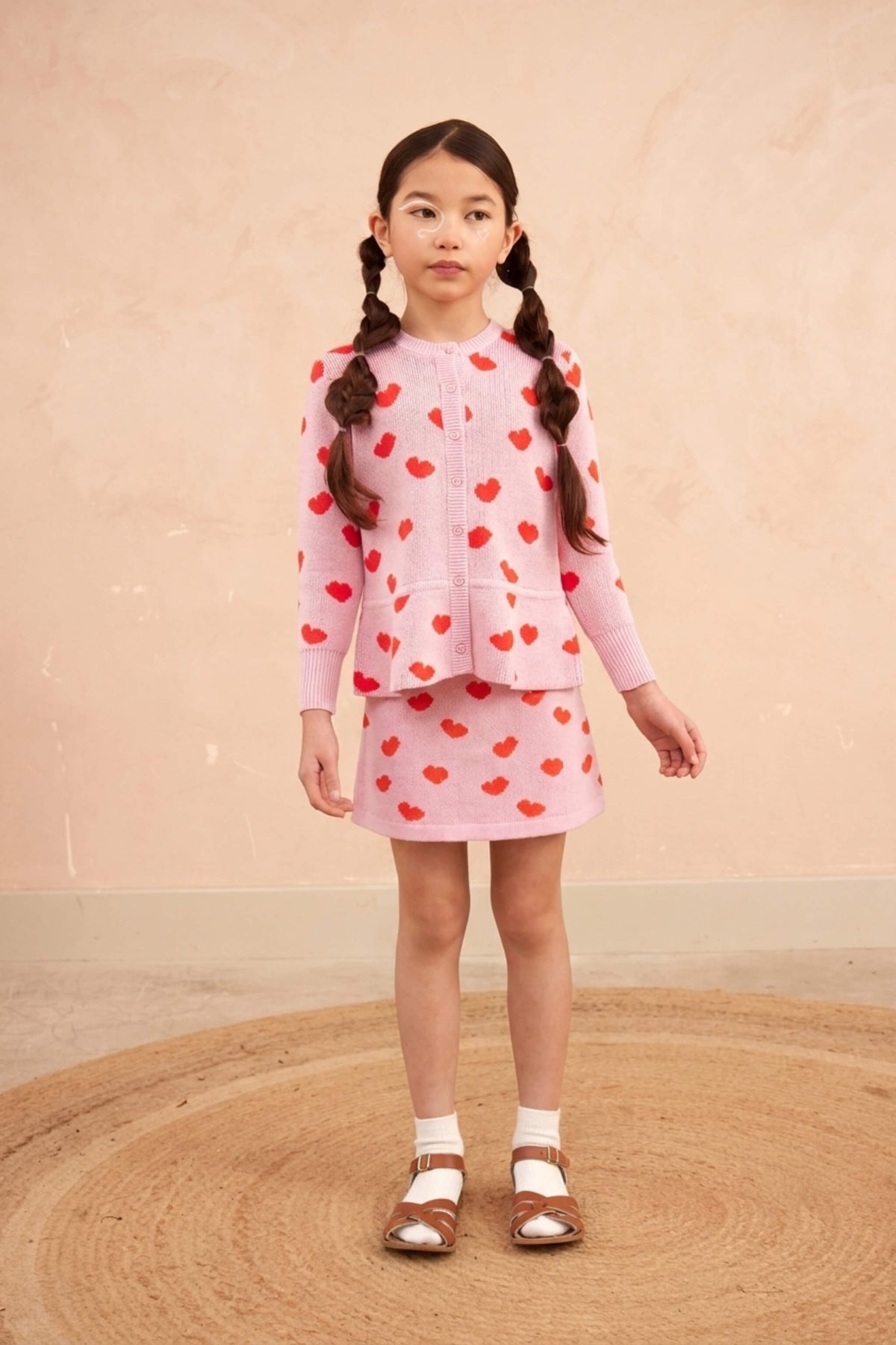 Love Hearts Peplum Cardigan | Bubble Gum — image 1 of 7