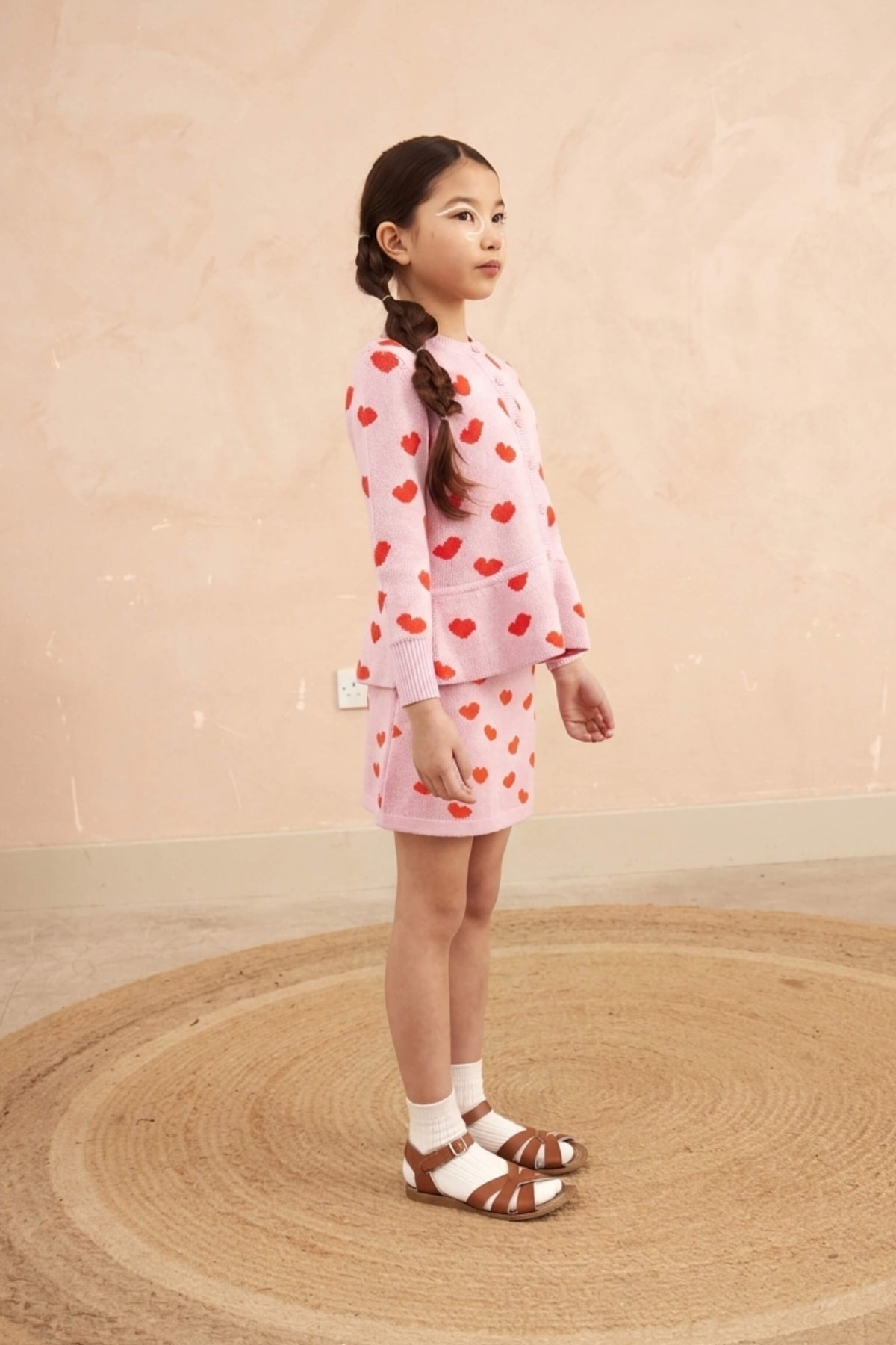 Love Hearts Peplum Cardigan | Bubble Gum — image 5 of 7