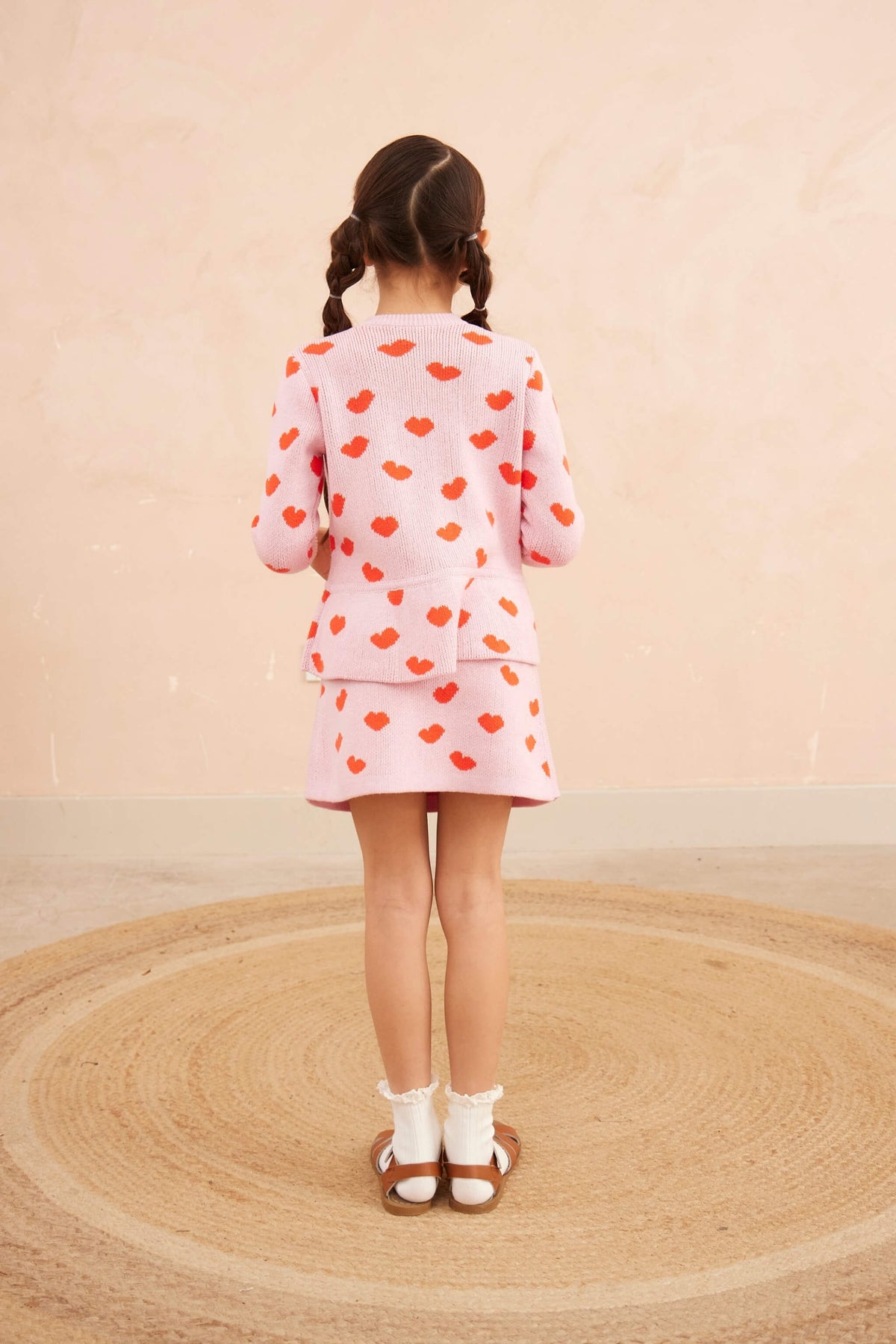 Love Hearts Peplum Cardigan | Bubble Gum — image 6 of 7