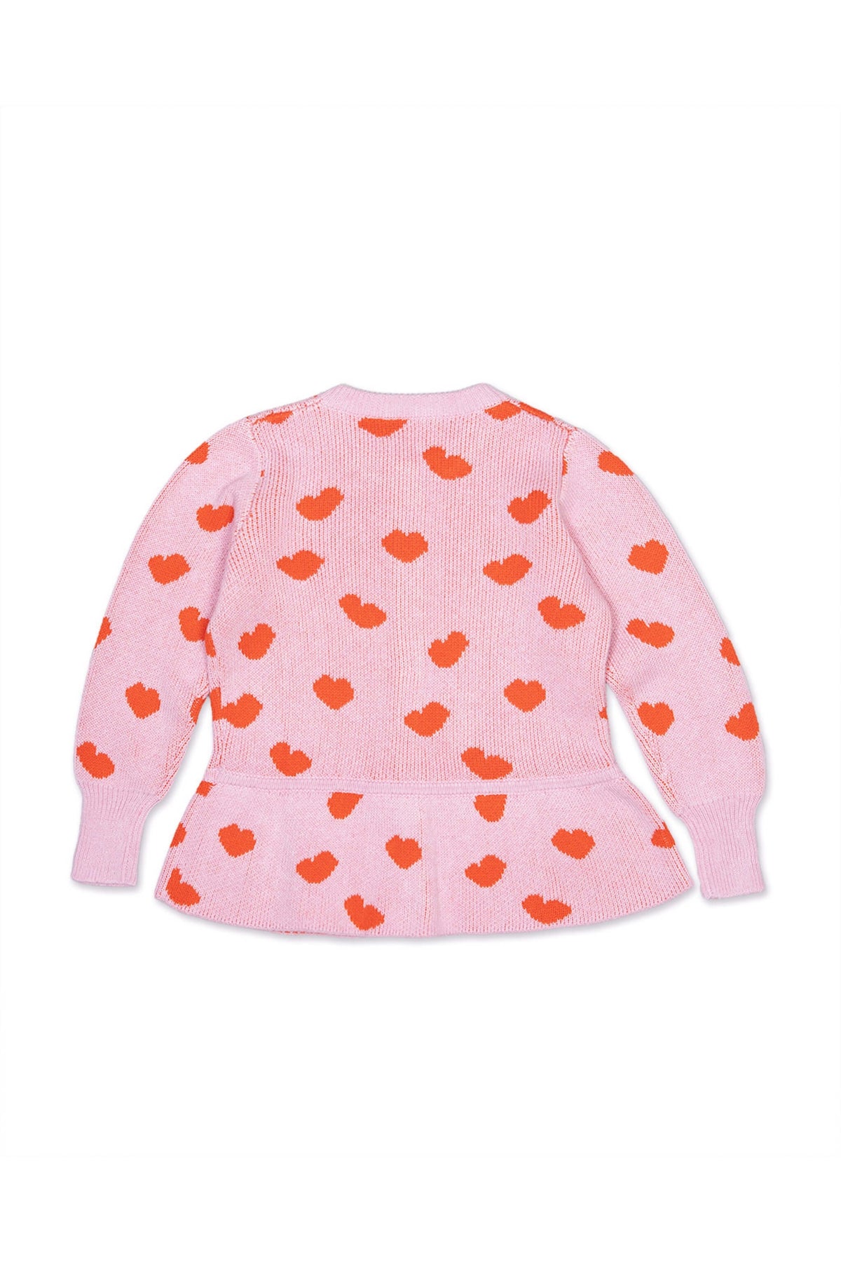 Love Hearts Peplum Cardigan | Bubble Gum — image 4 of 7