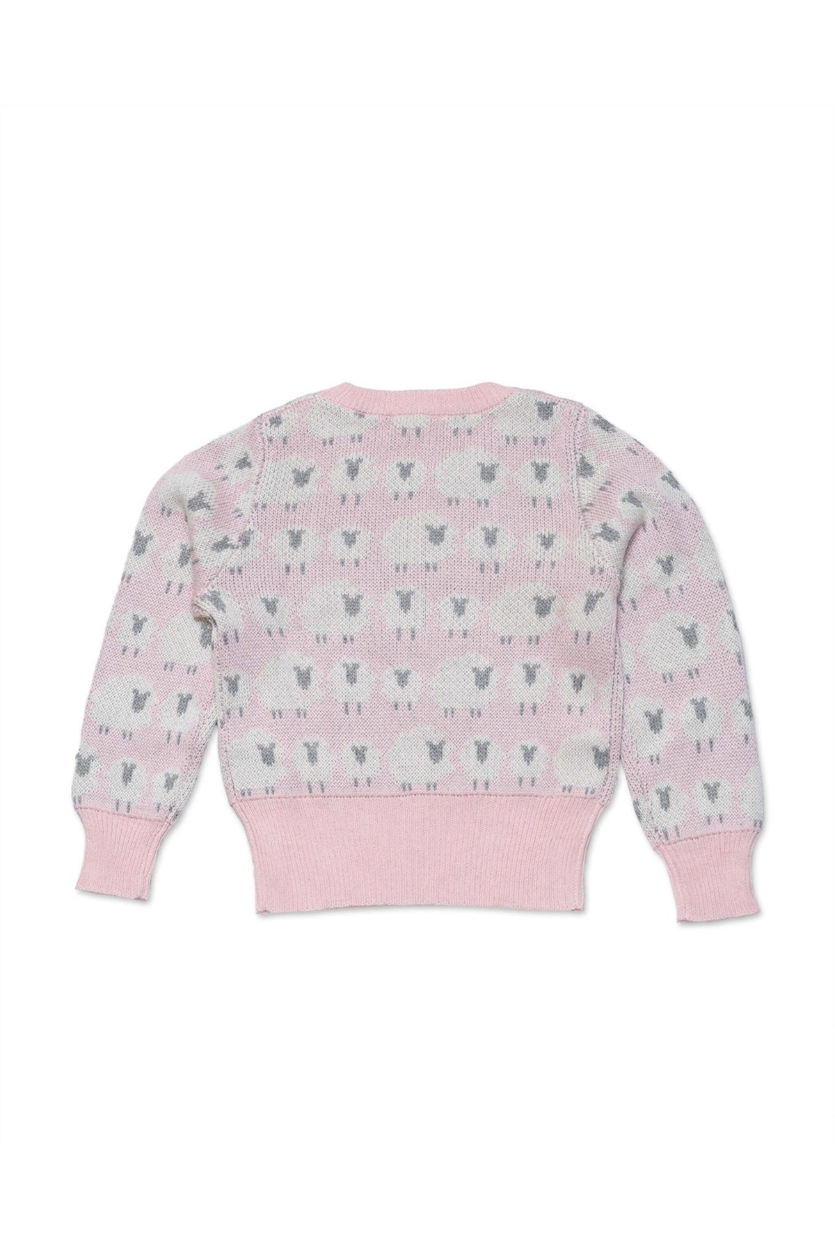Back view of the Little Bo Peep Jumper in rose pink