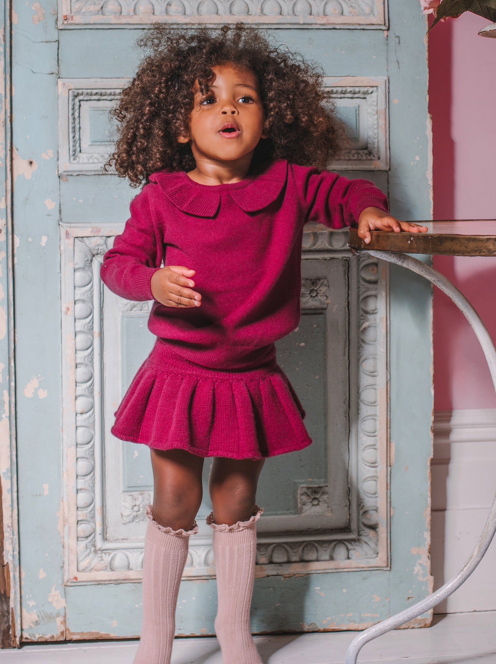MIKA & MILO Peter Pan Collared Jumper | 100% cashmere - - organic cotton cashmere