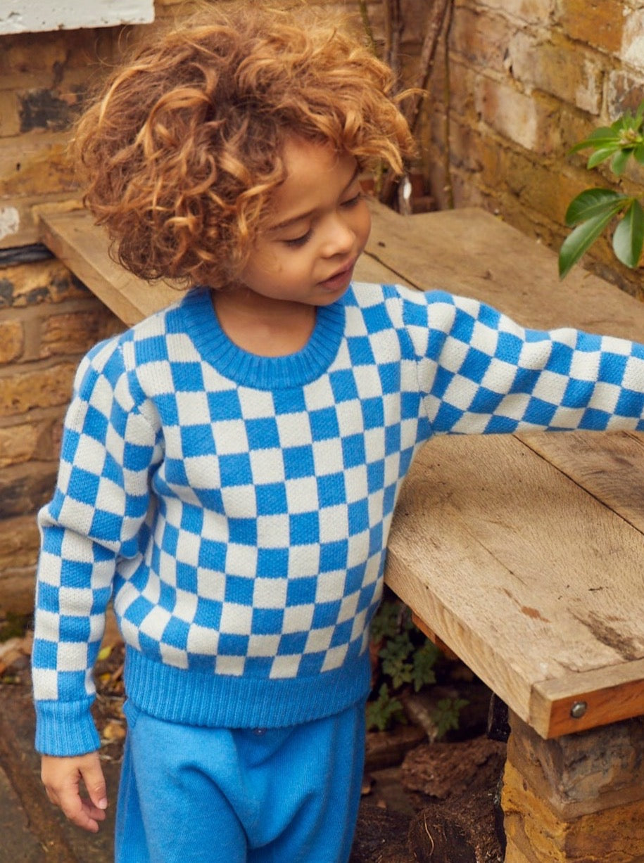 MIKA & MILO Checked Jumper | cashmere/merino - - organic cotton cashmere