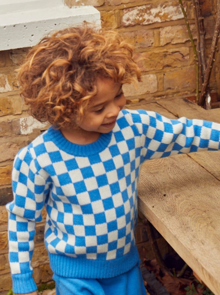 MIKA & MILO Checked Jumper | cashmere/merino - - organic cotton cashmere