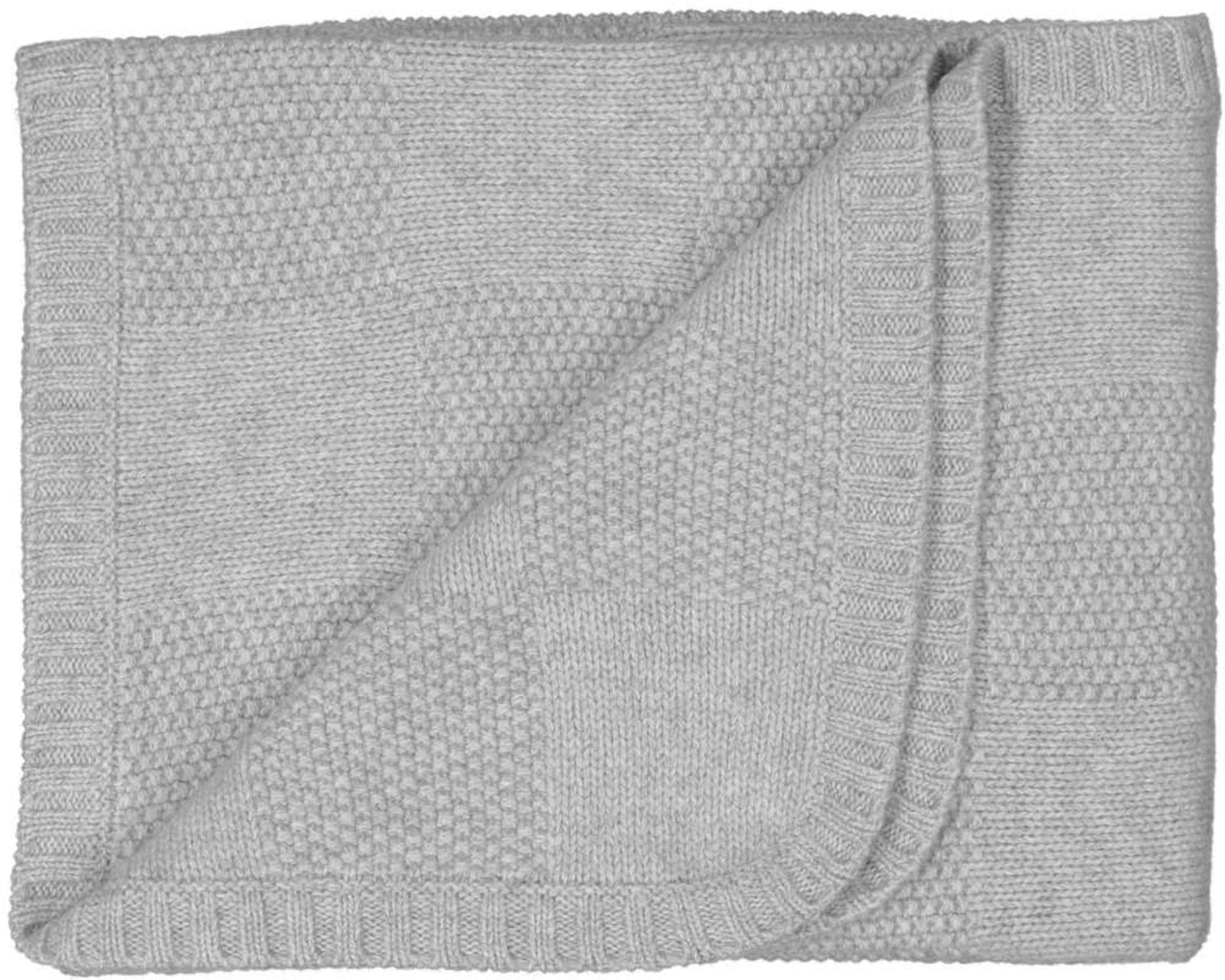 MIKA & MILO Moss Stitch Checked Baby Blanket | cashmere/merino - - organic cotton cashmere