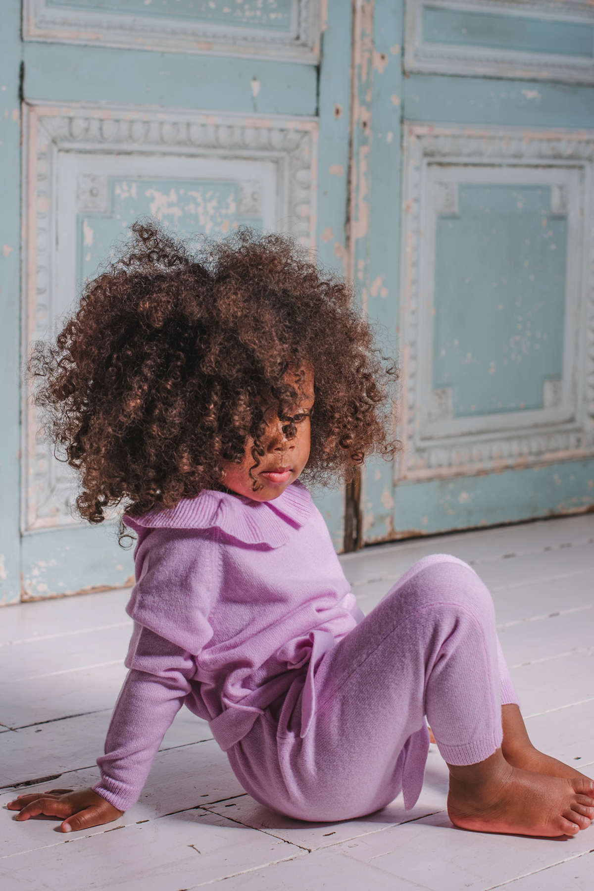 MIKA & MILO Peter Pan Collared Jumpsuit | 100% Cashmere - - organic cotton cashmere