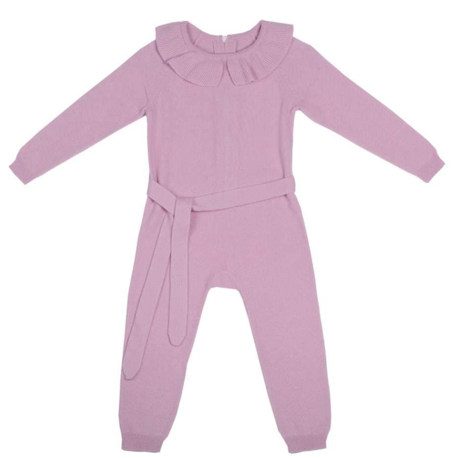 MIKA & MILO Peter Pan Collared Jumpsuit | 100% Cashmere - - organic cotton cashmere
