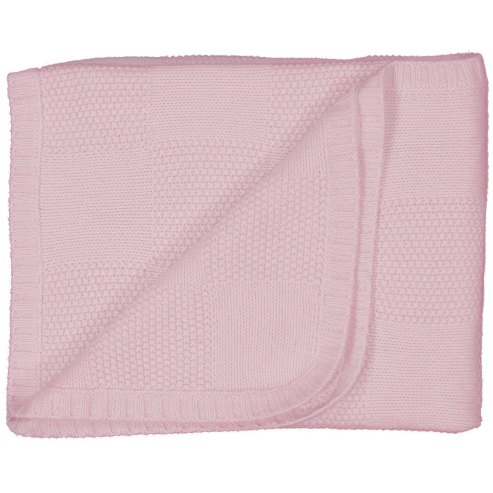 MIKA & MILO Moss Stitch Checked Baby Blanket | 100% Cashmere - - organic cotton cashmere