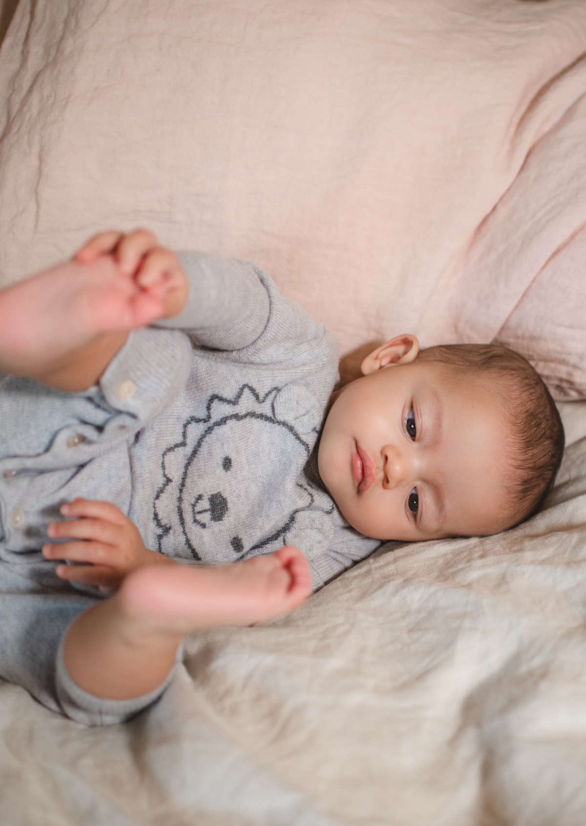 MIKA & MILO Lion Onesie | 100% cashmere - - organic cotton cashmere