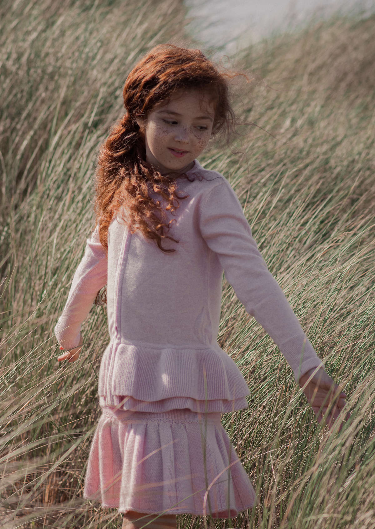 MIKA & MILO Double Ruffle Cardigan | 100% cashmere - - organic cotton cashmere