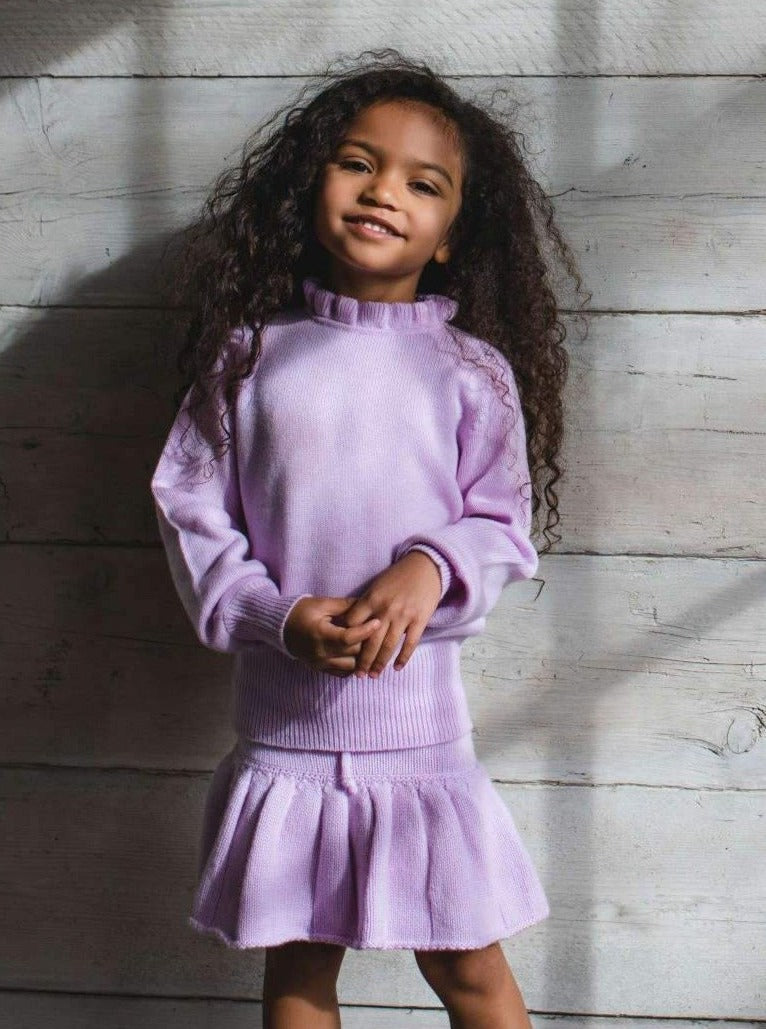 MIKA & MILO Ruffled Collar Jumper | cashmere/merino - - organic cotton cashmere