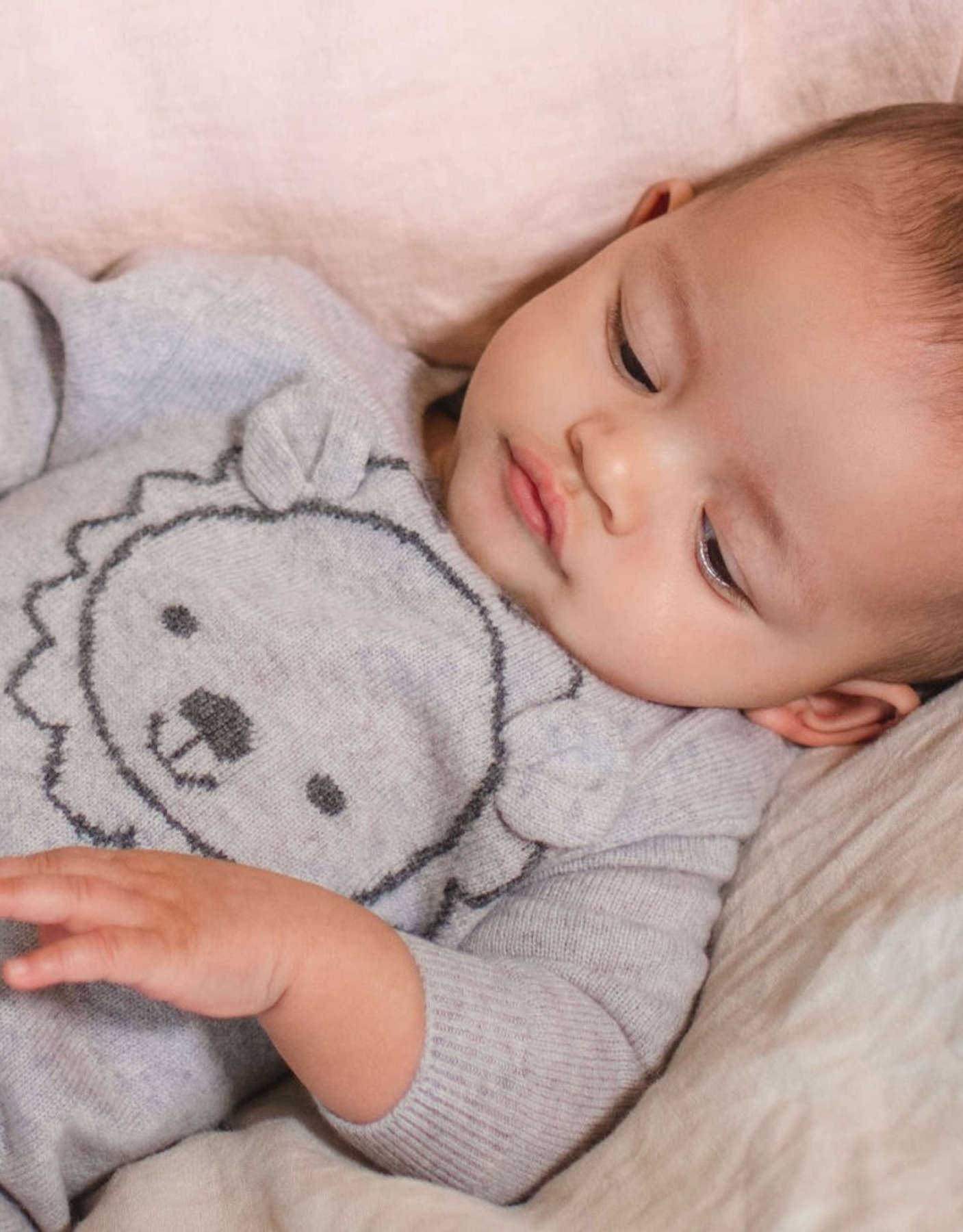 MIKA & MILO Lion Onesie | 100% cashmere - - organic cotton cashmere