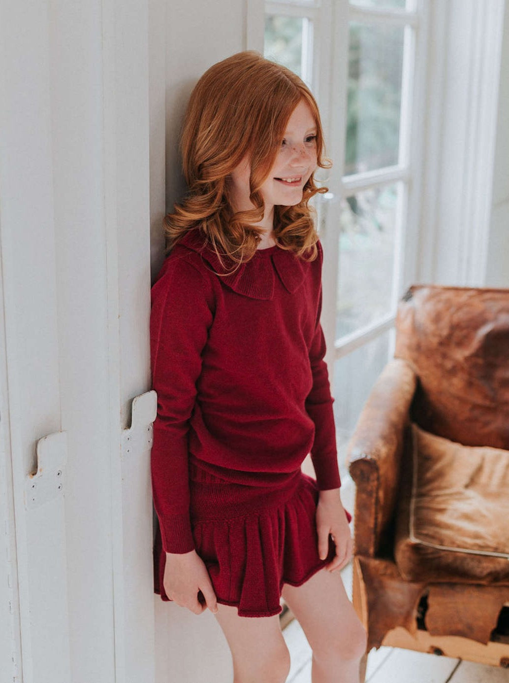 MIKA & MILO Peter Pan Collared Jumper | 100% cashmere - - organic cotton cashmere