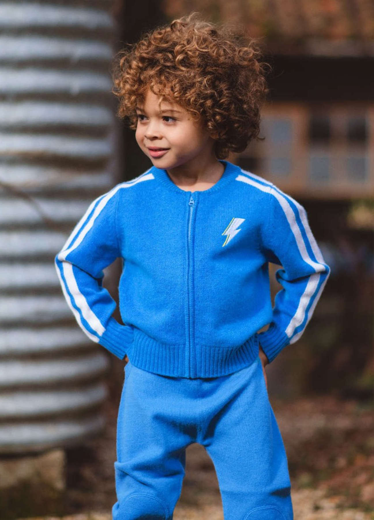 MIKA & MILO Striped Rocket Jacket – Cashmere/Merino - - organic cotton cashmere