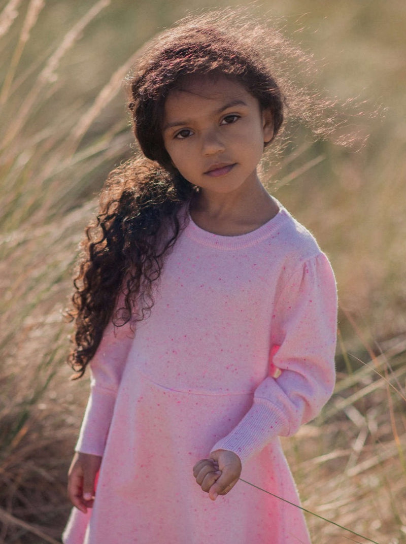 MIKA & MILO Candy Floss Swing Dress | 100% cashmere - - organic cotton cashmere