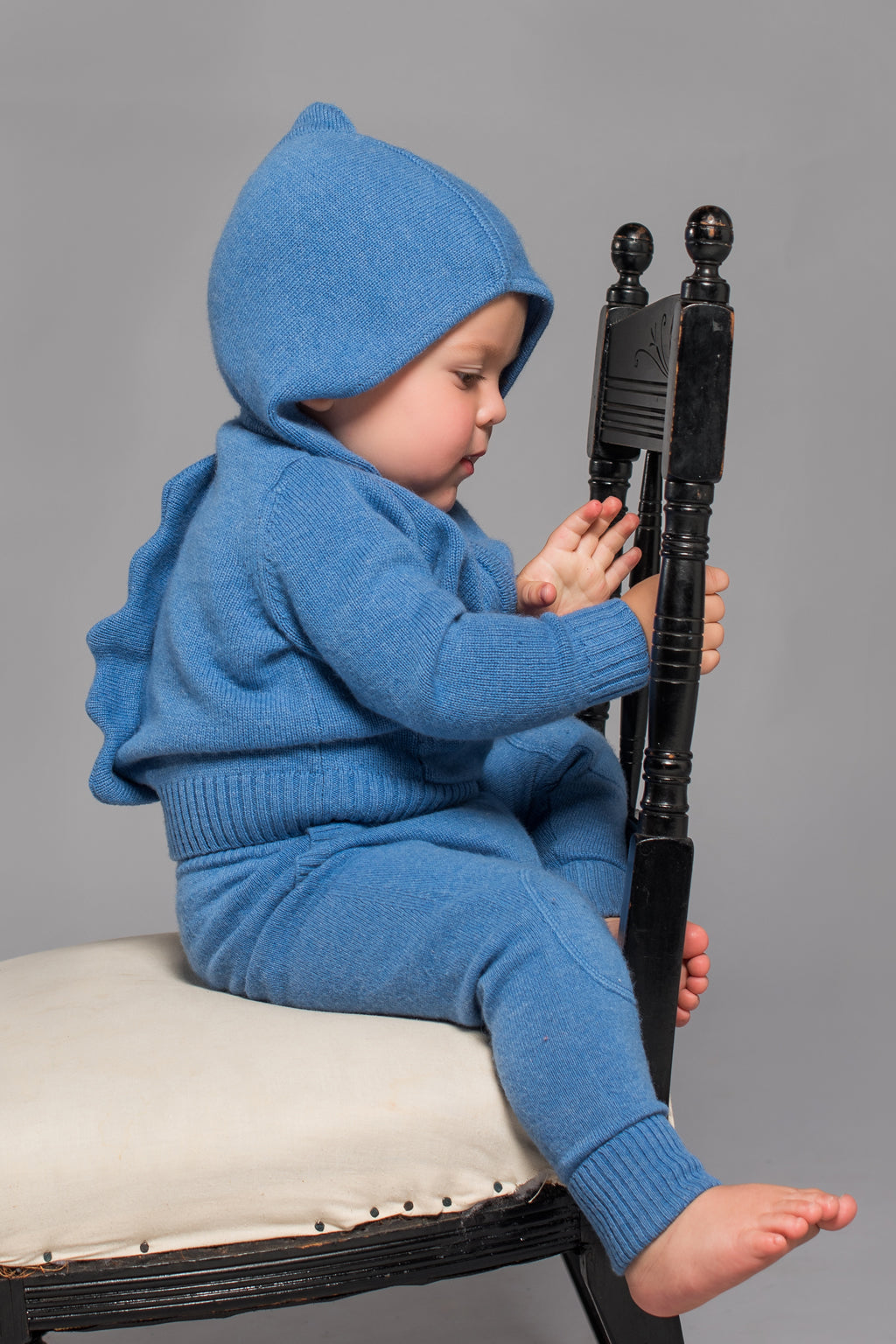 MIKA & MILO Dino Hoodie | 100% cashmere - - organic cotton cashmere